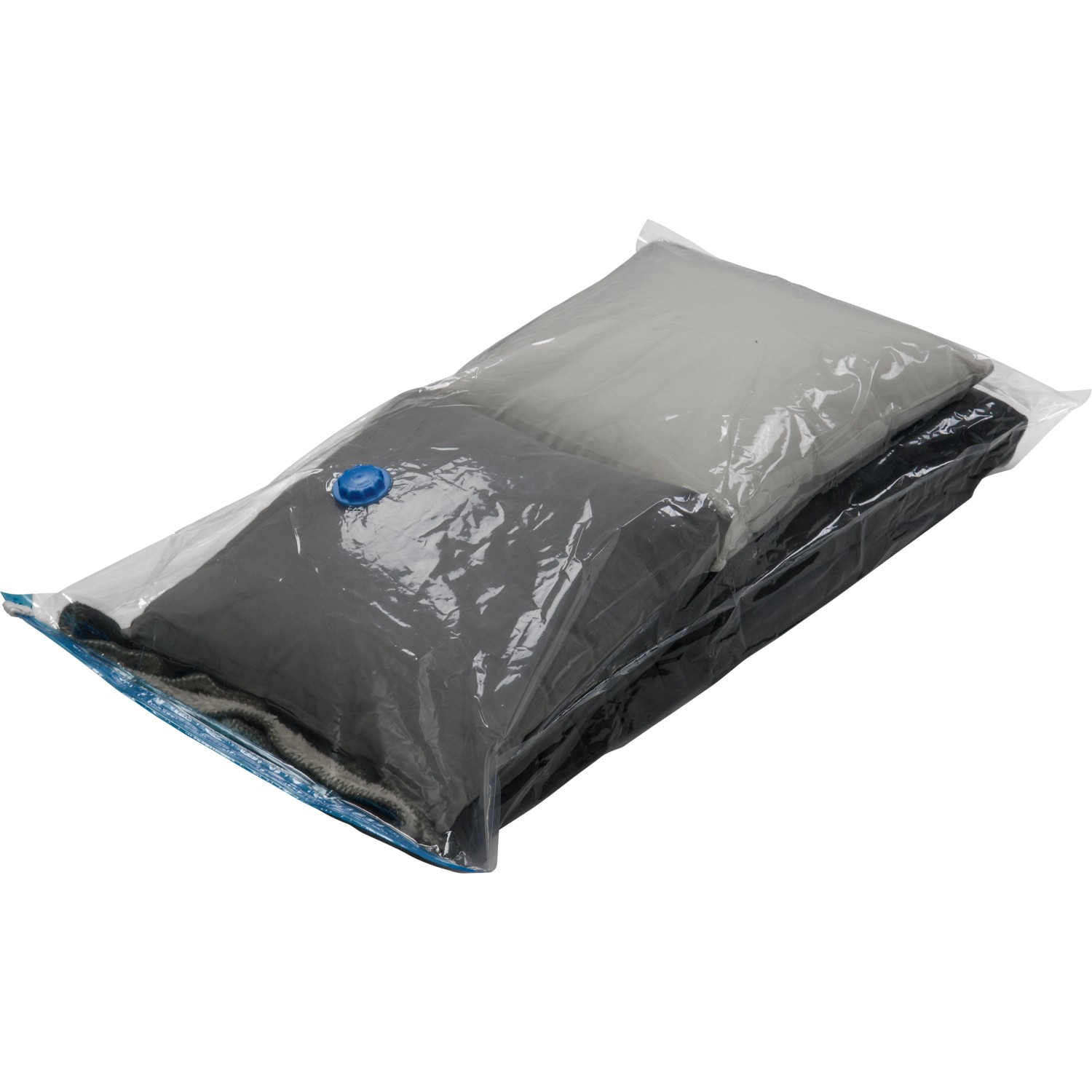 Vakuum-Kleiderbeutel Größe S mit Textilien, platzsparende Aufbewahrung.