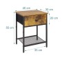 Relaxdays Nachttisch 2er Set Schublade Ablage MDF Stahl Industrial-Schwarz Höhenverstellbar Rutschfest 55 cm x 40 cm x 30 cm_4