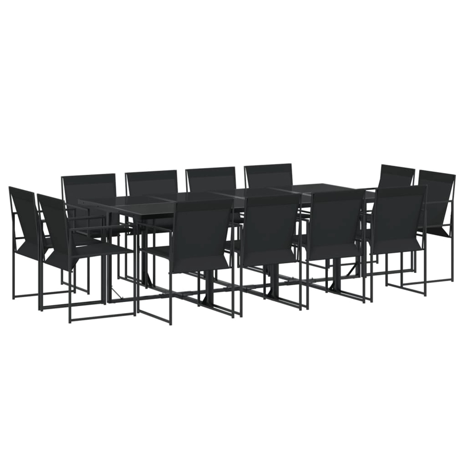 vidaXL 13-Tlg Garten-Essgruppe Schwarz Textilene 3295125 günstig online kaufen