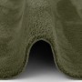 Detailaufnahme: Runder, tannengrüner Fellteppich "Pergamon Luxus Super Soft" mit weichem Flor.