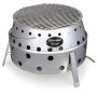Petromax Atago Grill-Set, 2-teilig, grau. Kompakter Grill, Ofen und Feuerschale für Outdoor-Abenteuer mit Grillspießen.