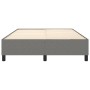 Dunkelgraues vidaXL Boxspringbett (140x200 cm) mit Stoffbezug und Holzlattenrost.