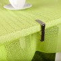 Venilia Tischtuchklammer Inox Premium am Tisch mit grünem Tischtuch.