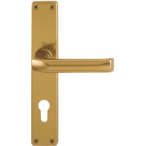 Hoppe Türgriff-Garnitur London, Alu eloxiert F4, für Innentüren mit PZ-72 Profilzylinder.