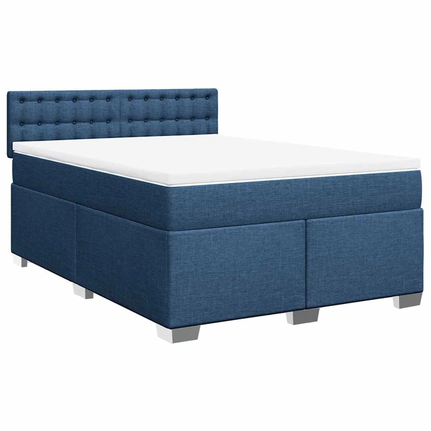 vidaXL Boxspringbett mit Matratze Blau 140x190 cm Stoff 3285903