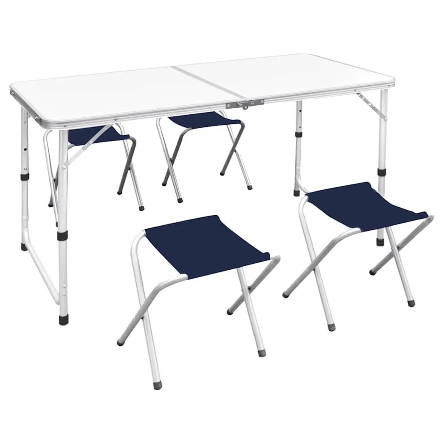 vidaXL Campingtisch mit 4 Hockern Klappbar Höhenverstellbar 120x60 cm 41328