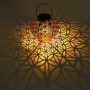 Silberne Globo LED Solar-Kugelleuchte mit Lebensblume, warmweißes Licht.