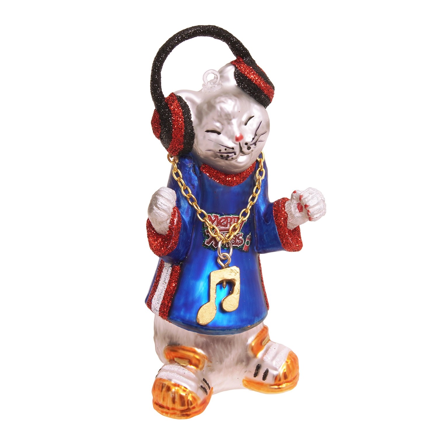 Krebs Glas Lauscha Baumschmuck DJ-Kater Mehrfarbig 13cm