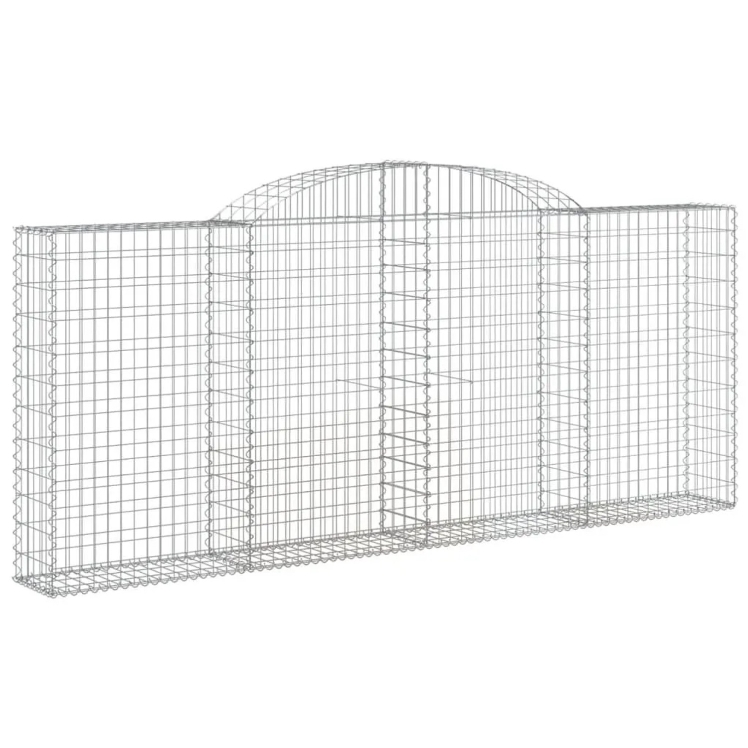 vidaXL Gabionen mit Hochbogen 3 Stk 300x30x120/140cm Verzinktes Eisen 3146540