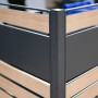 Westmann Mülltonnenverkleidung Planum für 2 Tonnen (240 l) in Holzoptik und Metall.