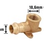 Press-Wandscheibe aus Rotguss, 15 mm x 18,6 mm (Rp 1/2), für Kupferrohre und Trinkwasserinstallation.