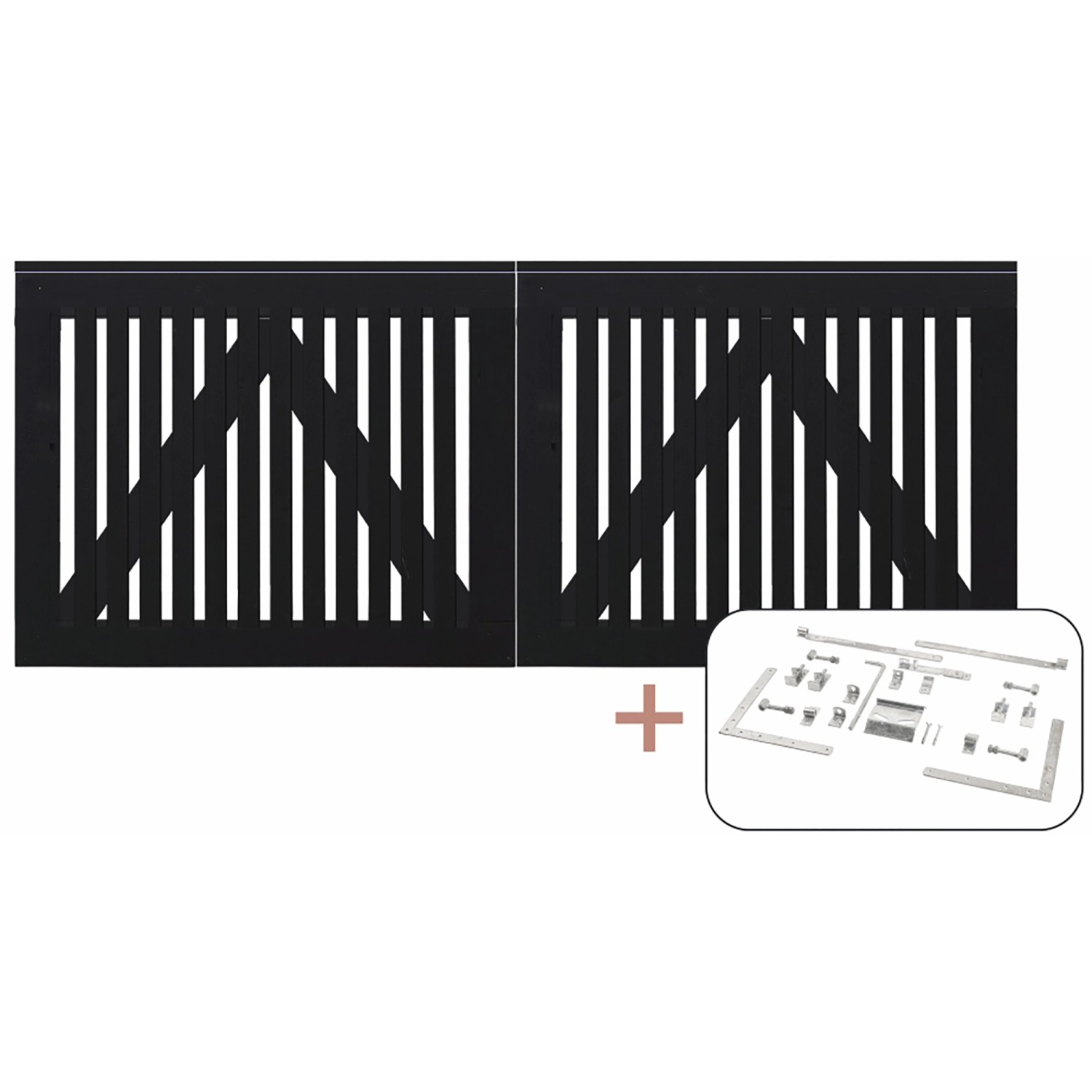 Doppeltor Sendai Nadelholz Schwarz 200 cm x 80 cm günstig online kaufen