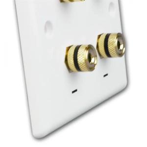 Dynavox LS Wand Anschlußblende Weiß 4x Bananenbuchse