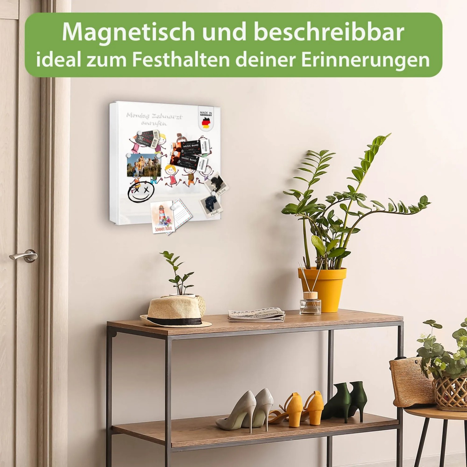 Banjado Großer Schlüsselkasten Glas 30 x 30 cm Weiß Magnetisch kaufen bei OBI