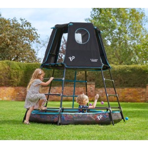 TP Toys Klettergerüst Explorer mit Spielhöhle und Bällebad für Kinder im Garten.