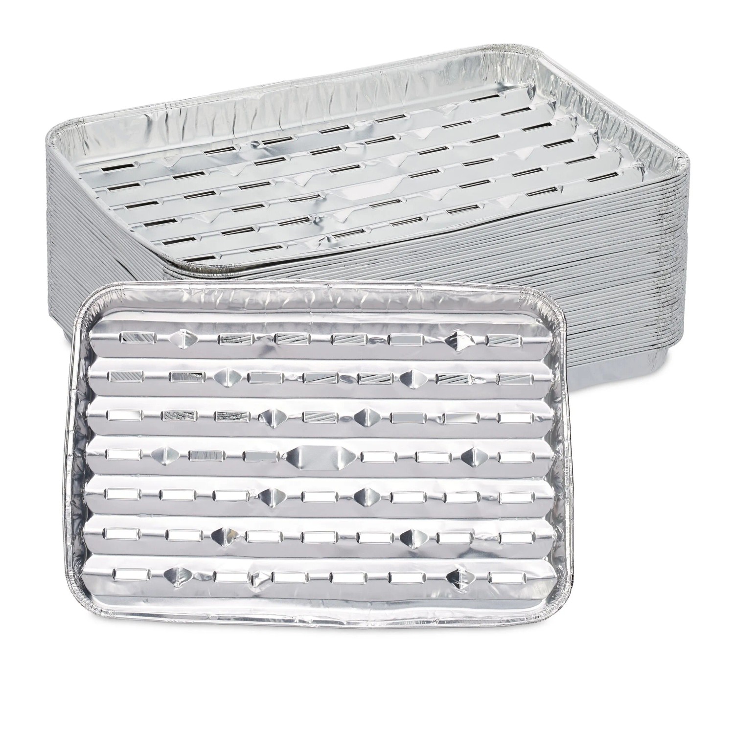 Relaxdays Grillschale Aluminium Silber 40er Set 3 cm x 34 cm x 22 cm