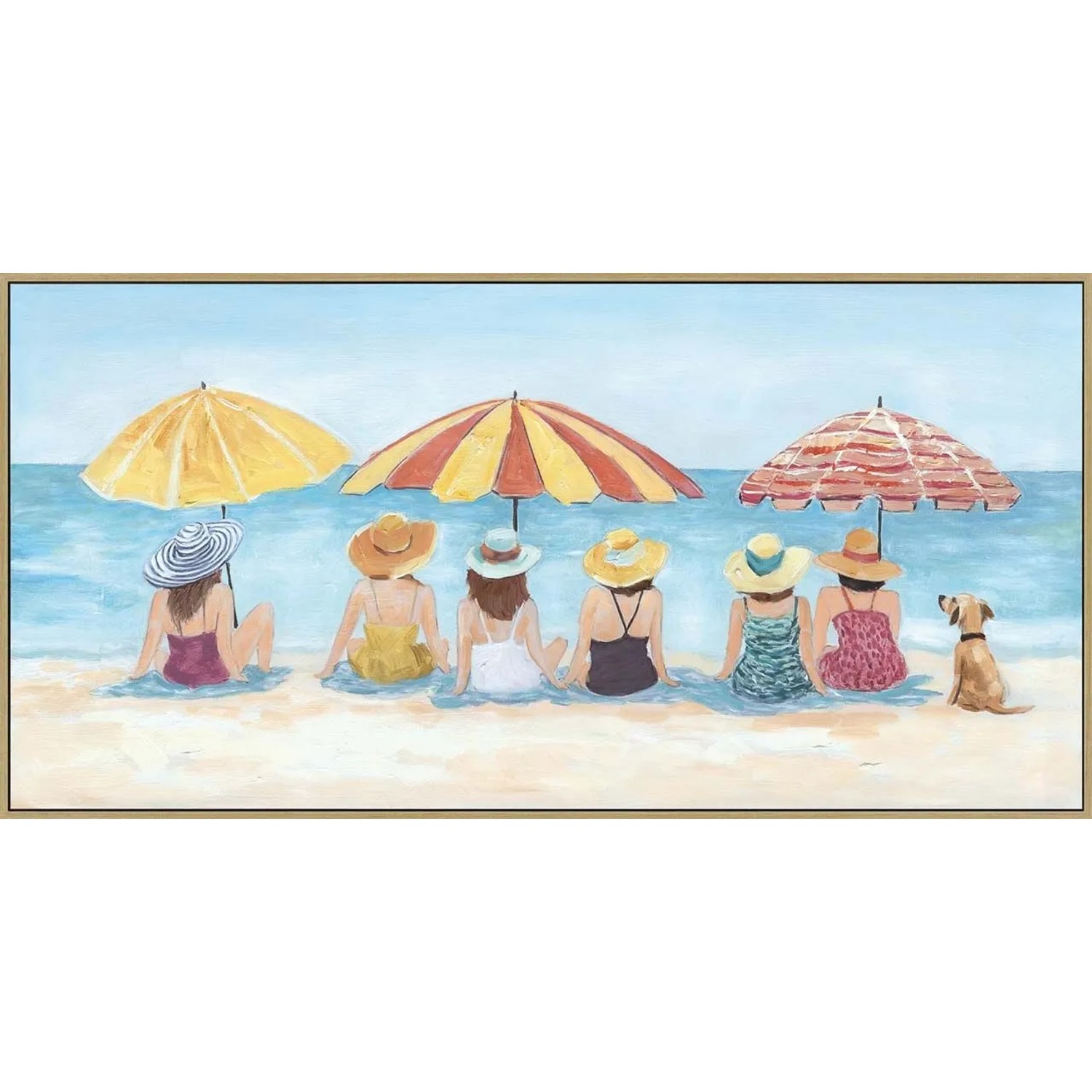 Art Universe Leinwandbild Damen am Strand 60 x 120 cm