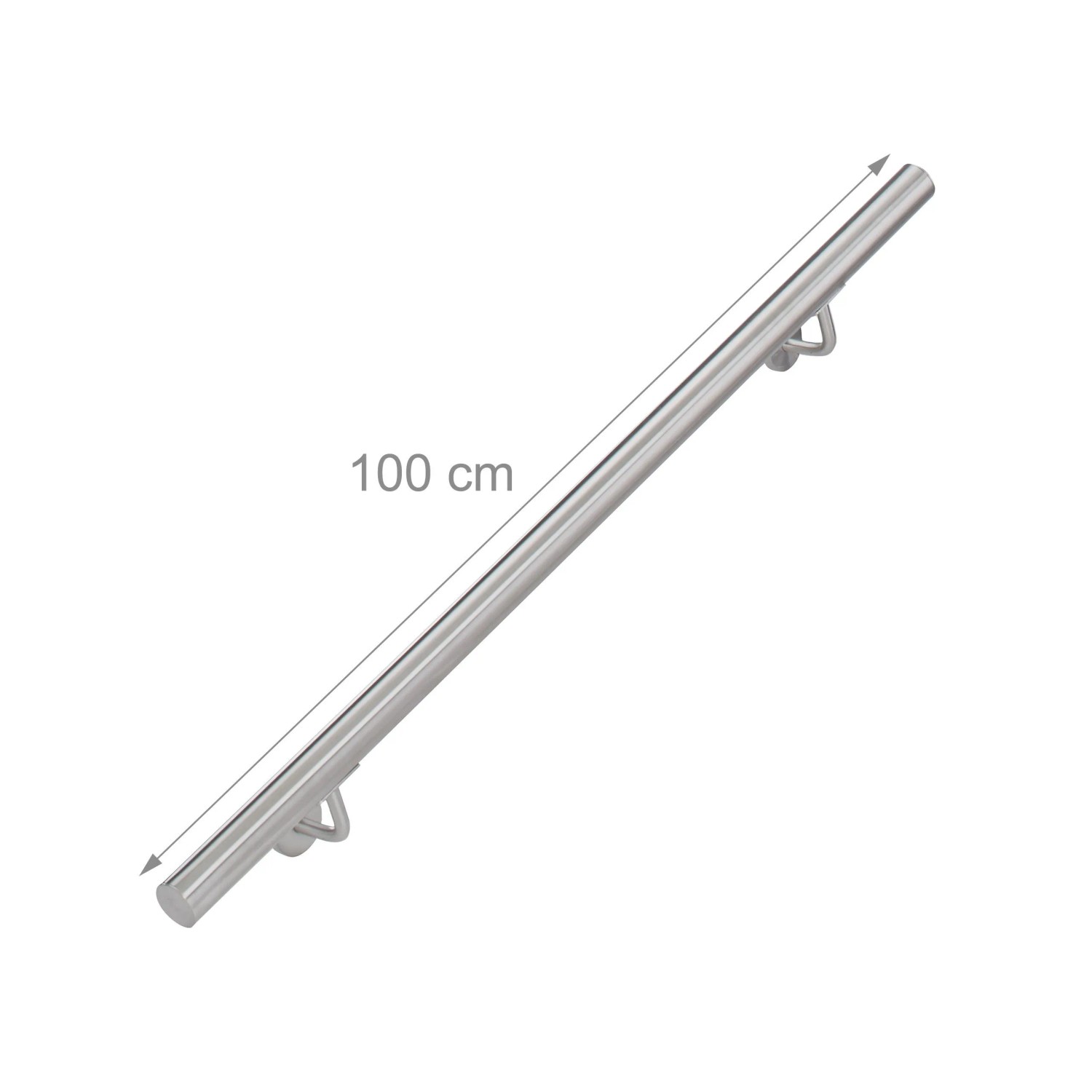 Relaxdays Rundhandlauf Edelstahl Silber 100 cm 38 mm Durchmesser für Wandmontage_3