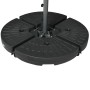 Basis des Outsunny Gartenschirms aus Stahl und HDPE, bestehend aus vier beschwerten Platten.