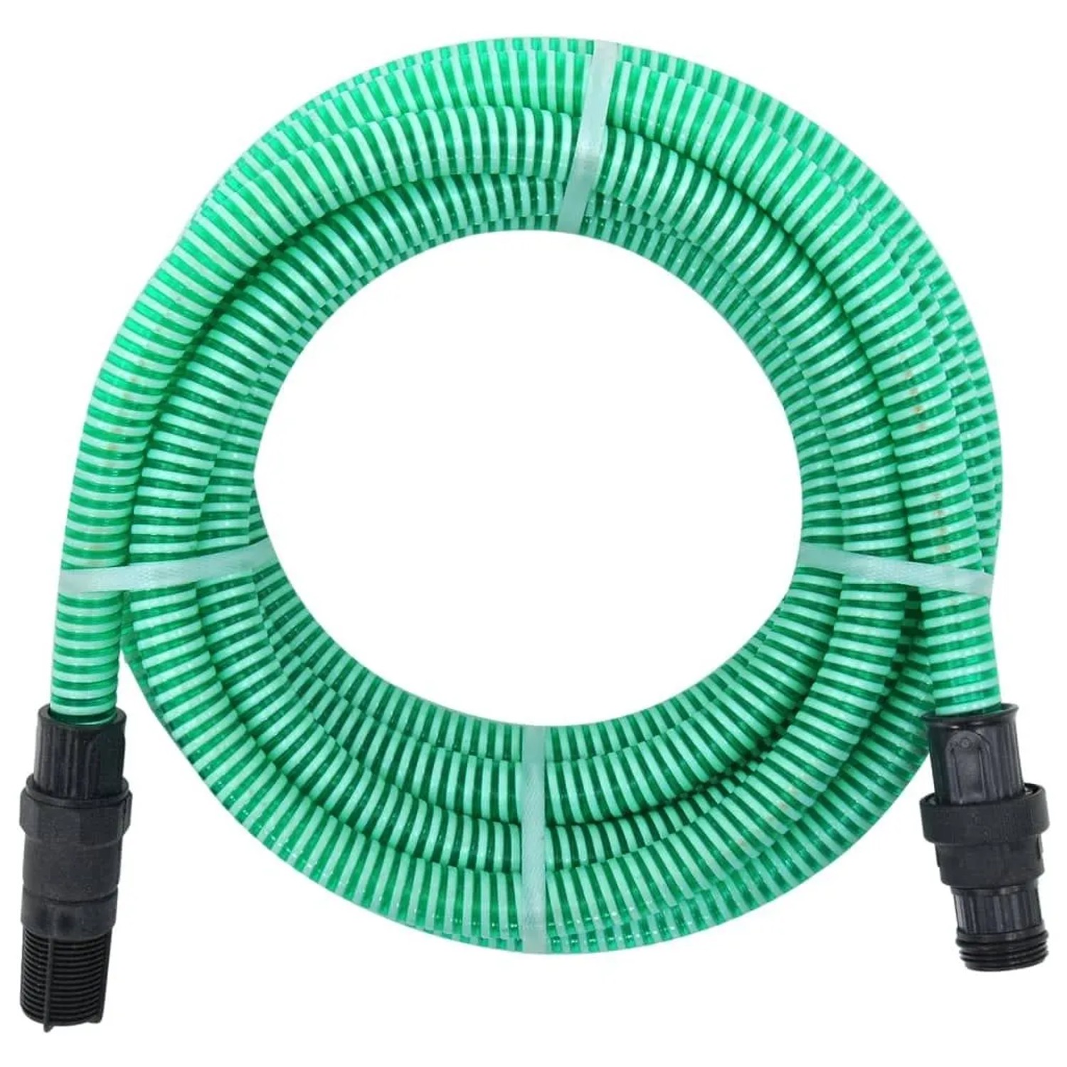 vidaXL Saugschlauch mit PVC-Anschlüssen Grün 10 m PVC 151072