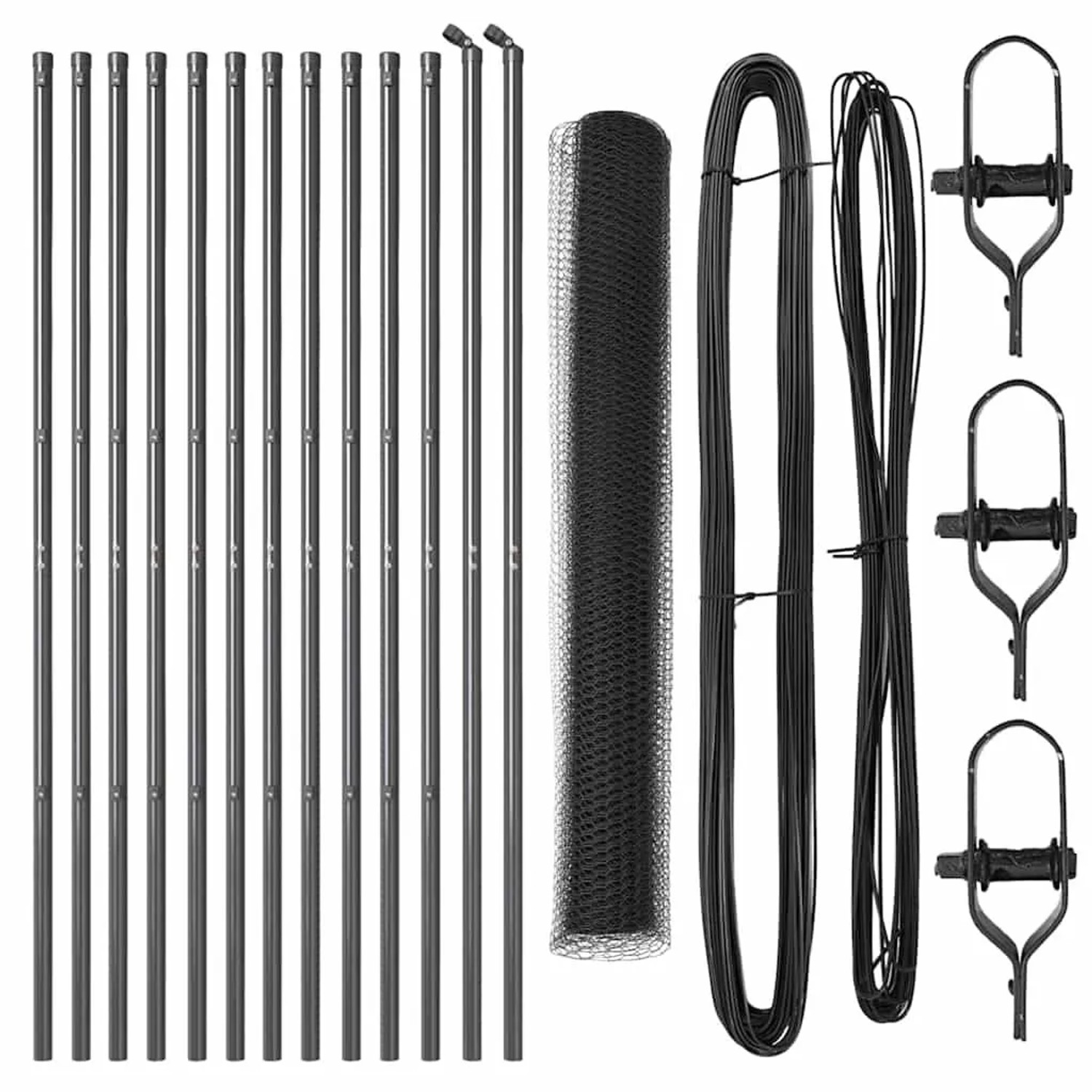 vidaXL Zaunpfosten Grau 25 x 1 m 13 mm Gewebe Stahl 3352813 günstig online kaufen