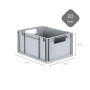 Graue PROREGAL Eurobox 20L mit Griffen, 30x40x22cm, ideal zur Aufbewahrung und als Transportbox.