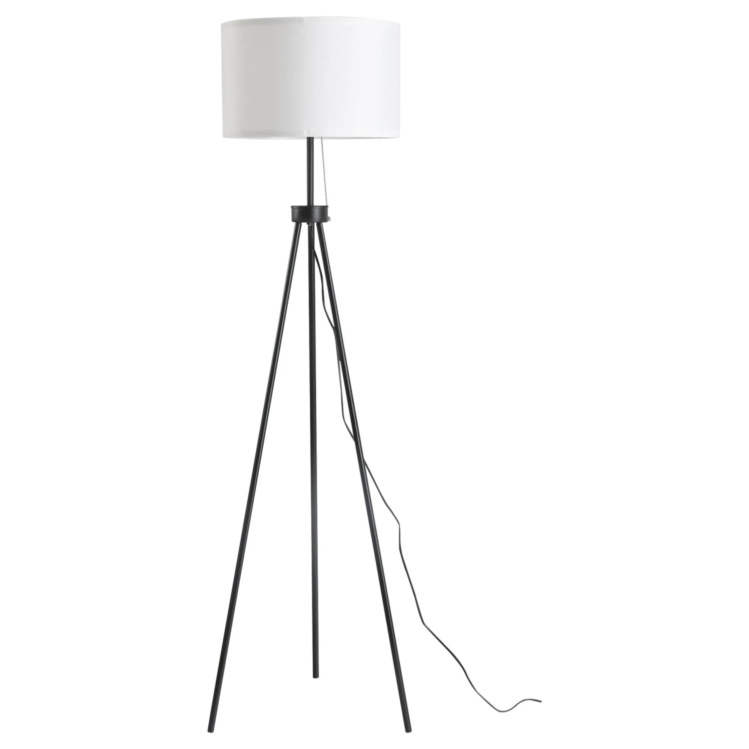 HOMCOM Stehlampe E27 Stahl Polyester 37 x 37 x 152cm Schwarz Weiß