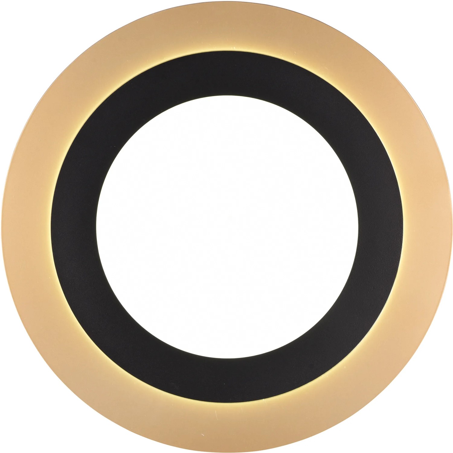 Runde LED Deckenleuchte Morgan in Schwarz-Gold, 42W, dimmbar.