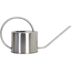 A.H.G. Gießkanne Oval, 1 Liter, Edelstahl matt, mit langem Auslauf für präzises Gießen.