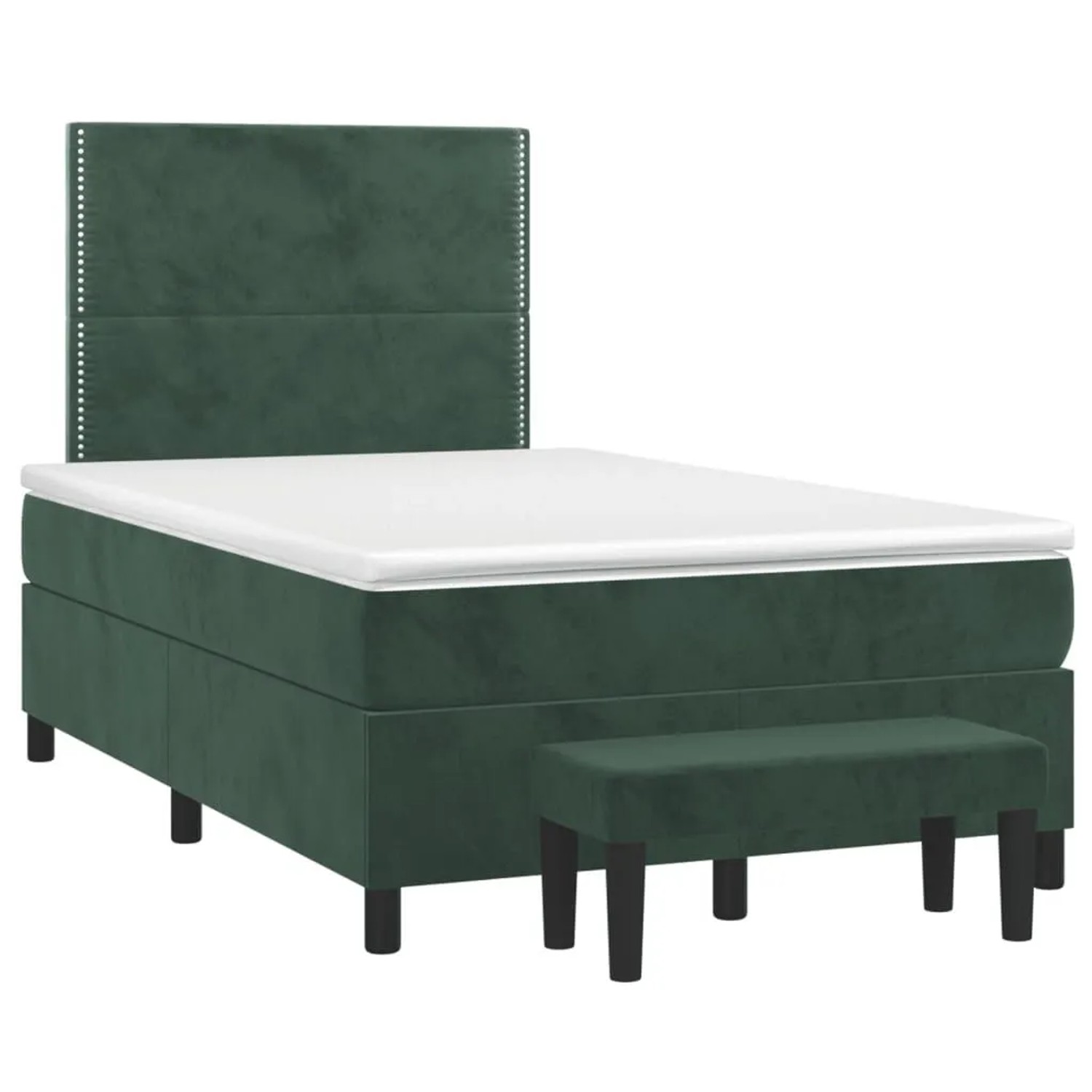 vidaXL Boxspringbett mit Matratze Dunkelgrün 120x200 cm Samt 3137776 günstig online kaufen