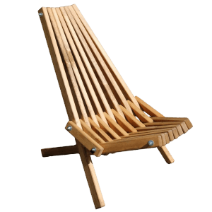 Holz Liegestuhl im skandinavischen Design aus Kiefer für den Garten.