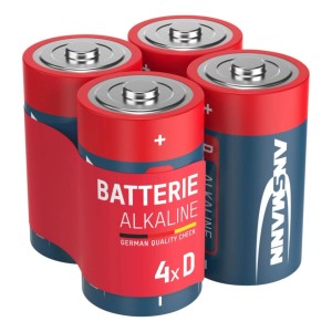 Westfalia Alkaline Batterien Mono D, 4er-Pack für Taschenlampen & Co.