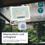 Weißer LUXULA LED Strahler 10W mit Bewegungsmelder als wetterfester Außenstrahler.