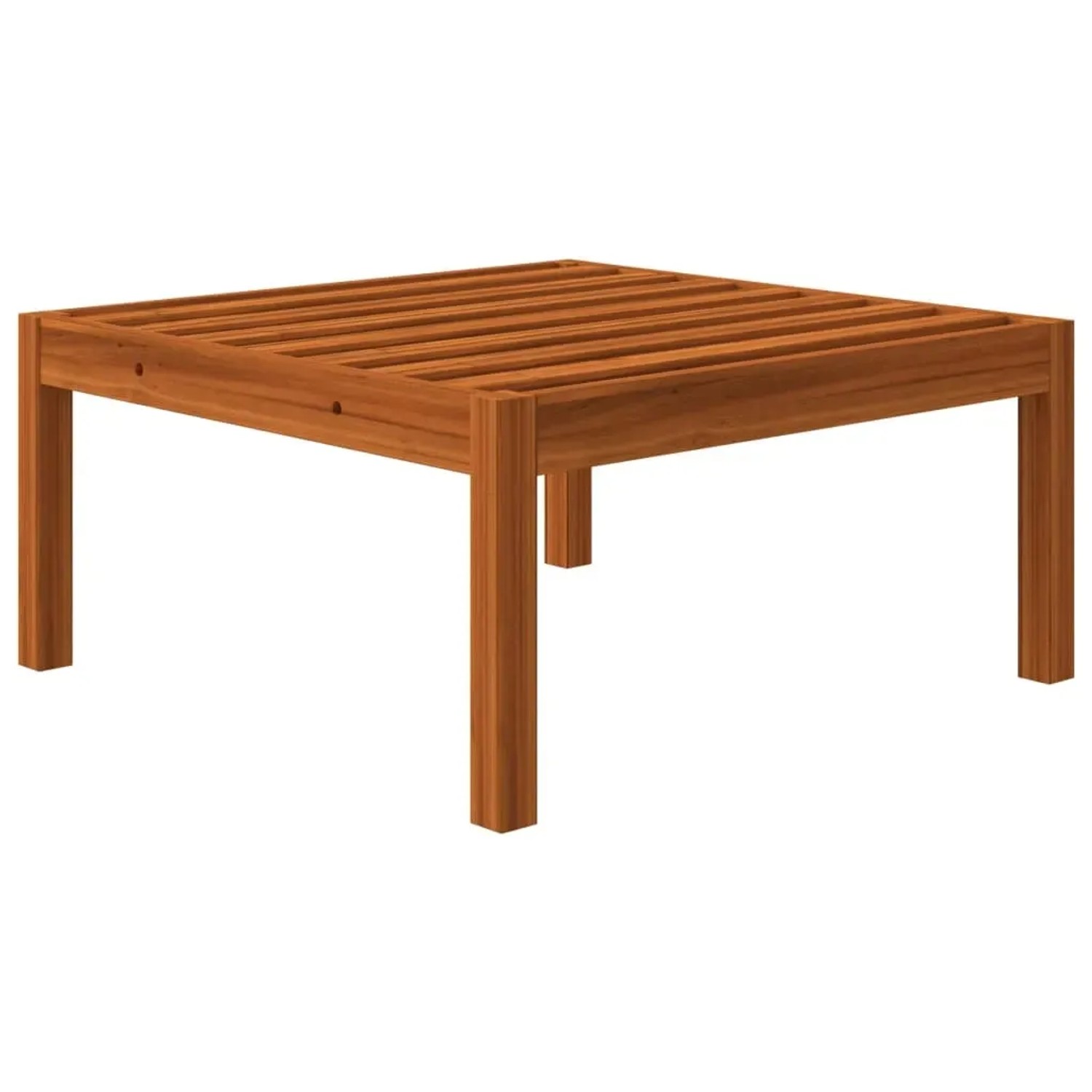 Quadratischer Akazienholz-Tisch, Teil des vidaXL Garten-Lounge-Sets.
