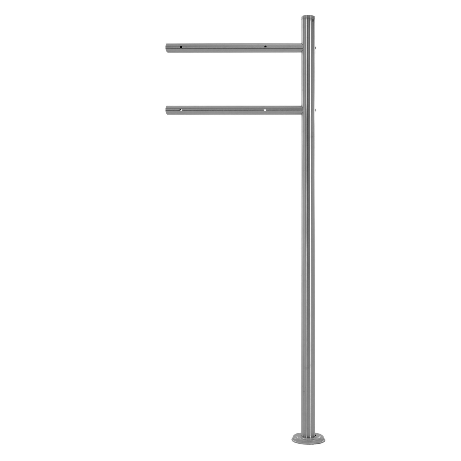 ML-Design Standbriefkasten Pfosten aus Edelstahl, silberfarben.