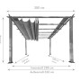 Skizze Pavillon Pergola Gazebo Florida Weiß mit Maßen