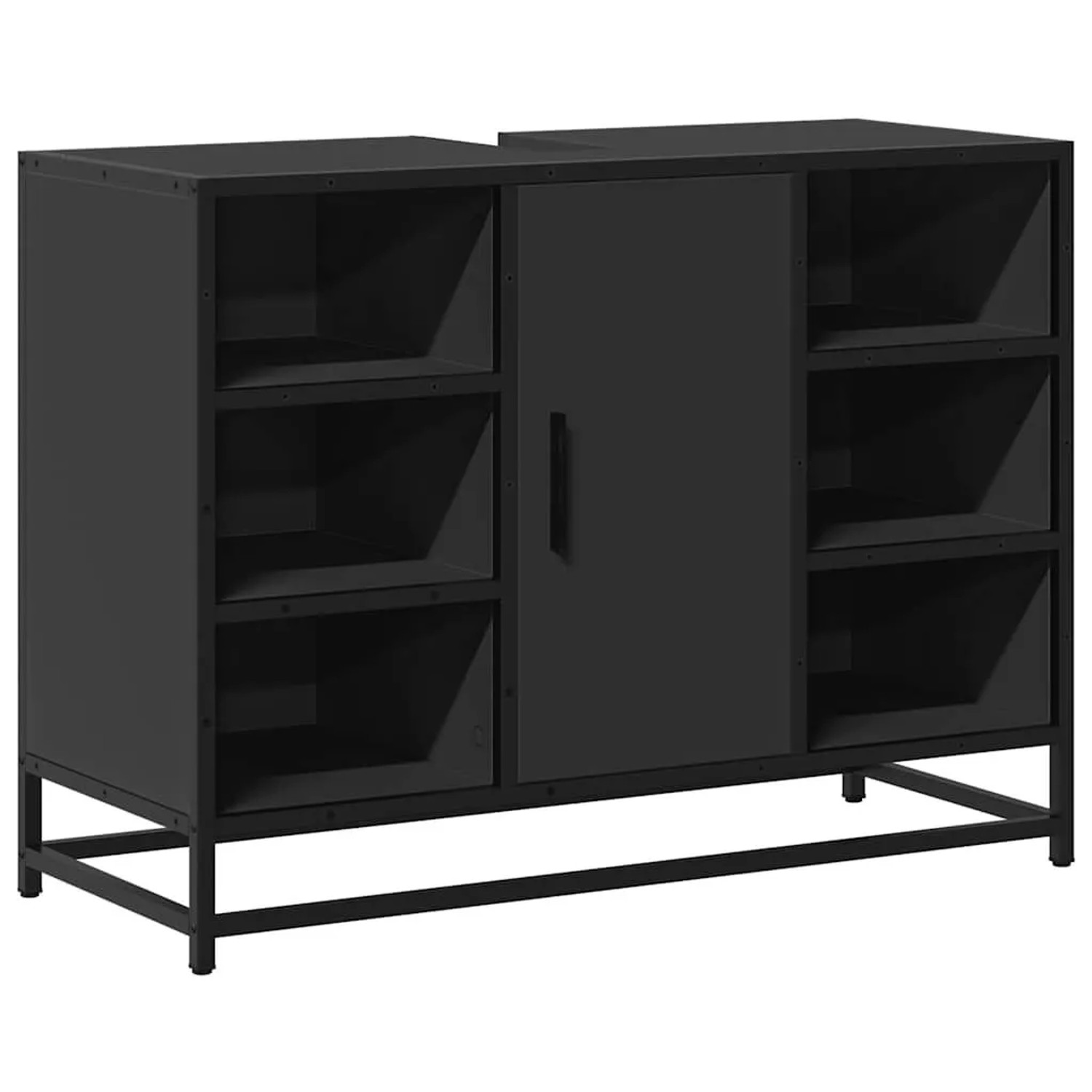 vidaXL Waschbeckenunterschrank Schwarz 80x33x60 cm Holzwerkstoff 849289 günstig online kaufen