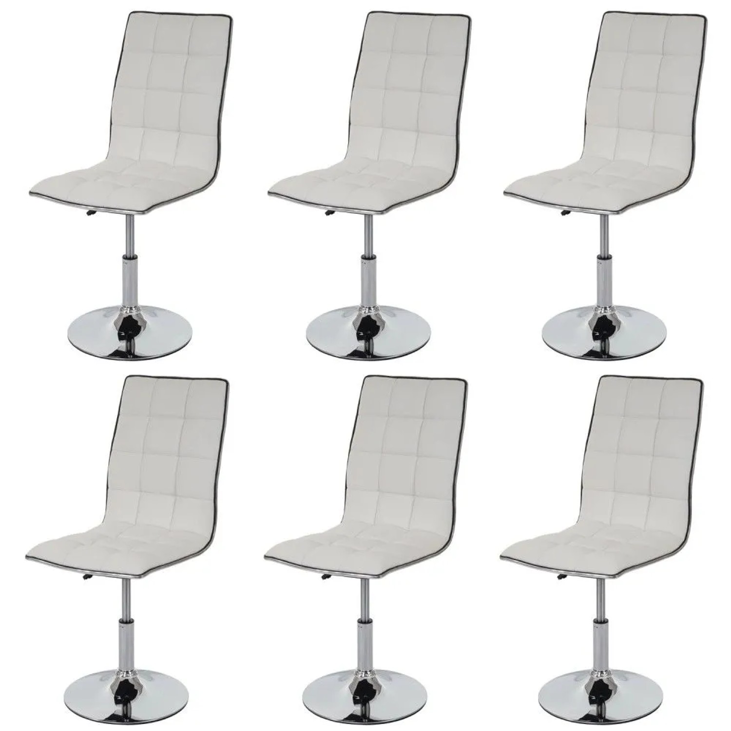 MCW Esszimmerstuhl C41 6er-Set Weiß Kunstleder