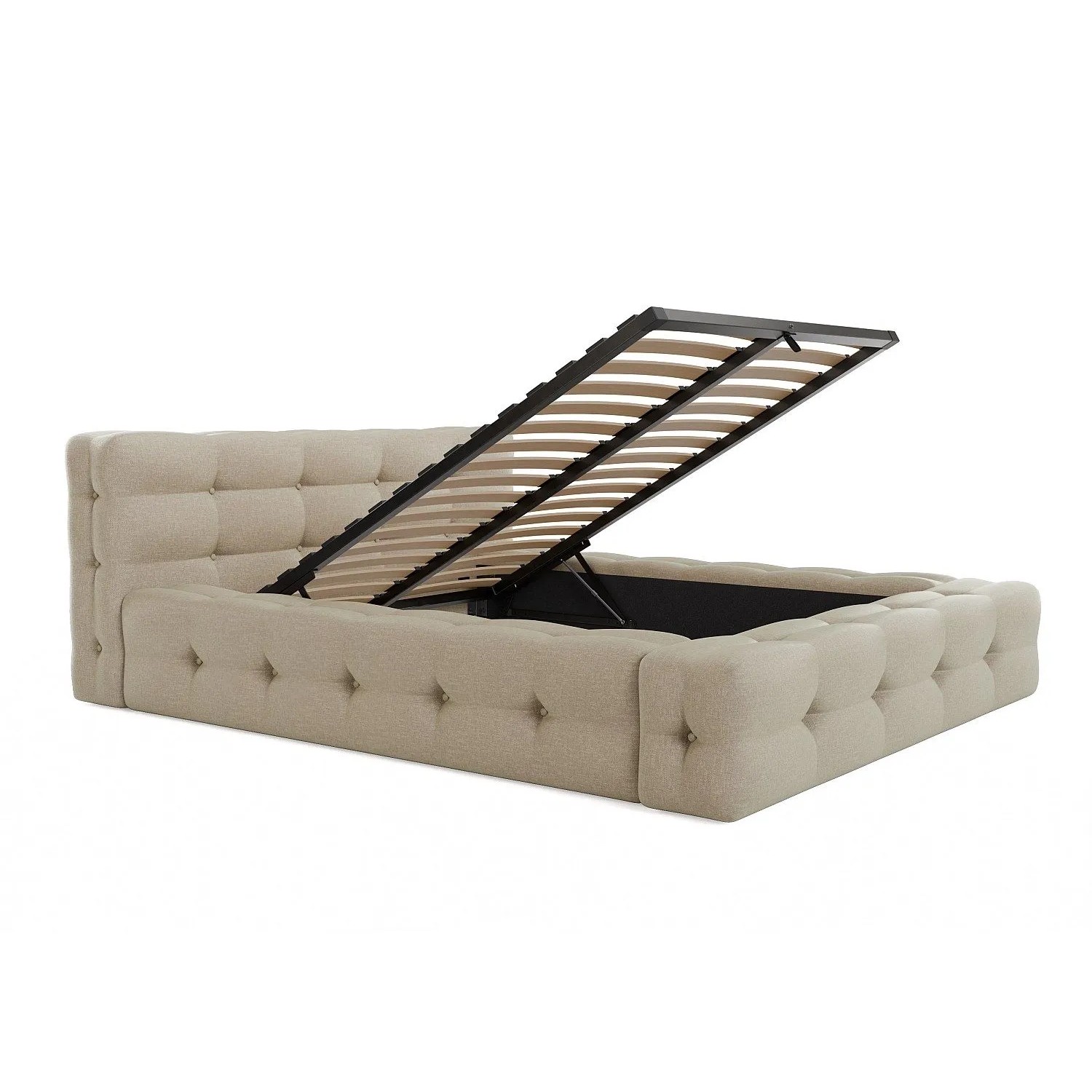 Vente-unique Bett Mit Bettkasten Leruco Beige 183 cm