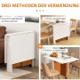 HOMCOM Klapptisch Esstisch mit Klappbarer Arbeitsplatte Rollen Weiß_4