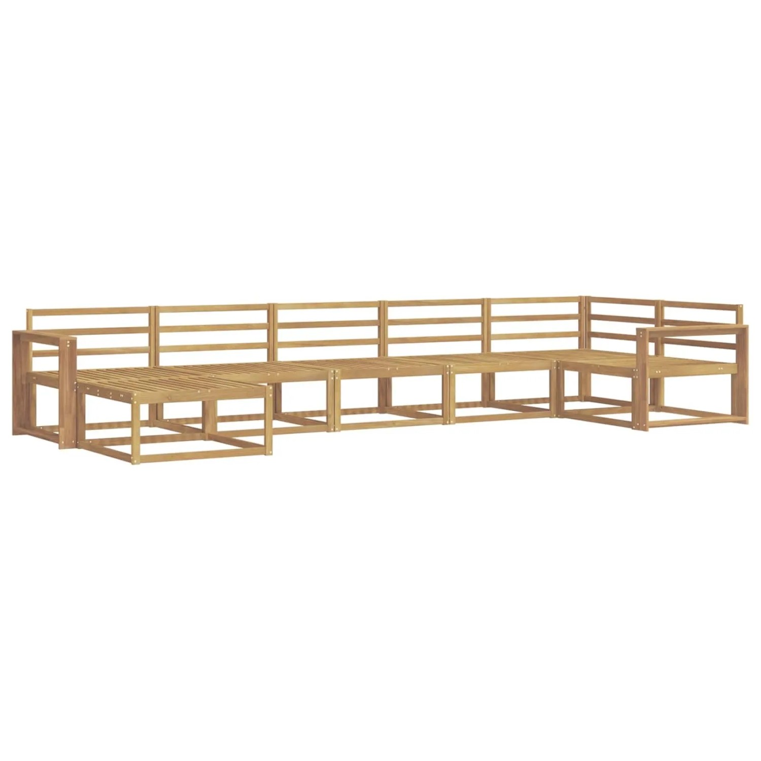 vidaXL Outdoor-Sofagarnitur 7 Stk Weiß Massivholz Akazie 3386763