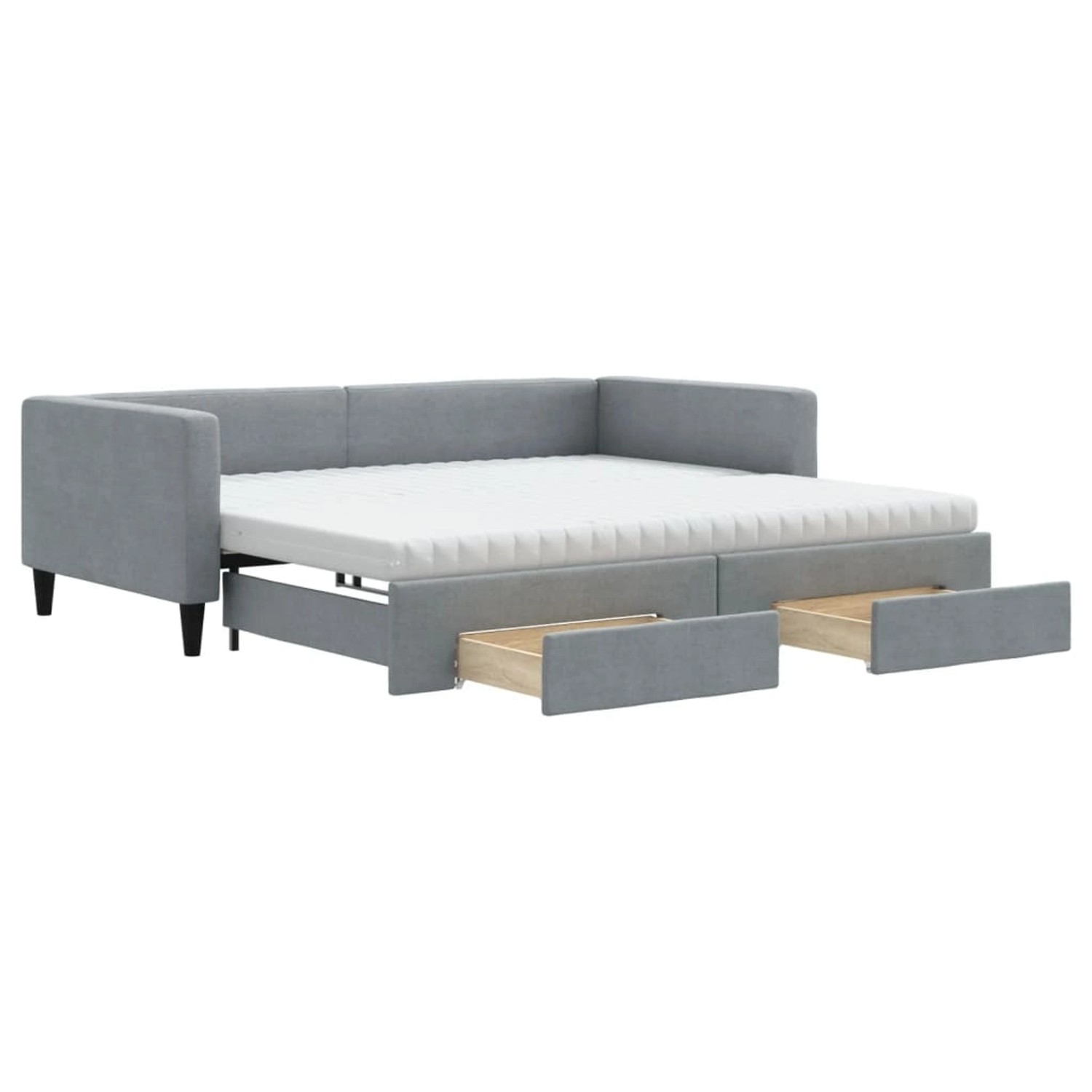 vidaXL Tagesbett Ausziehbar mit Schubladen Hellgrau 100x200 cm Stoff1885845 günstig online kaufen