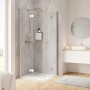 Schulte ExpressPlus Drehfalttür Eckeinstieg Garant 2.0, Alu-Natur, 200x100 cm, im Badezimmer.