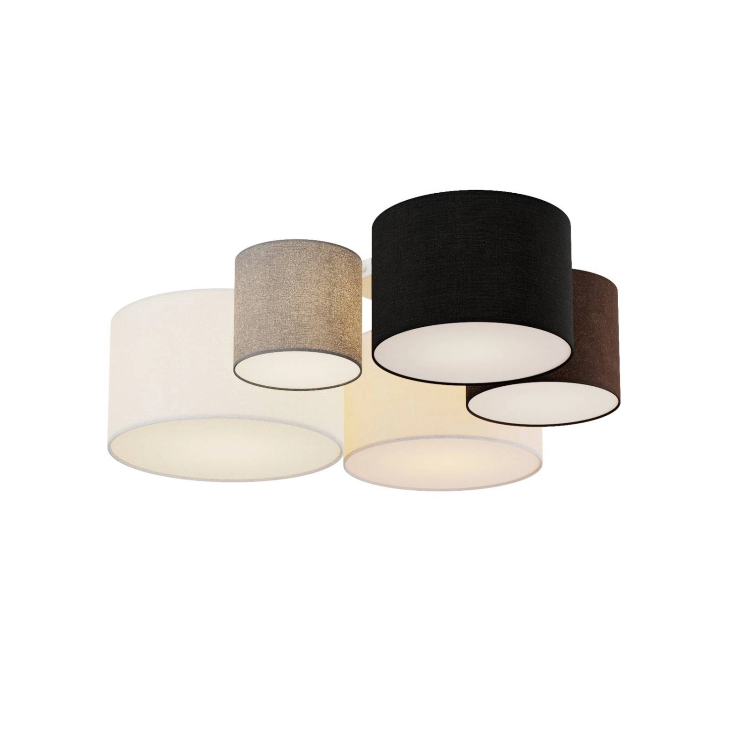 Lindby Deckenlampe Laurenz 9626910 Modern in Alu aus Textil 5-flammig E27 Wohnzimmerleuchte
