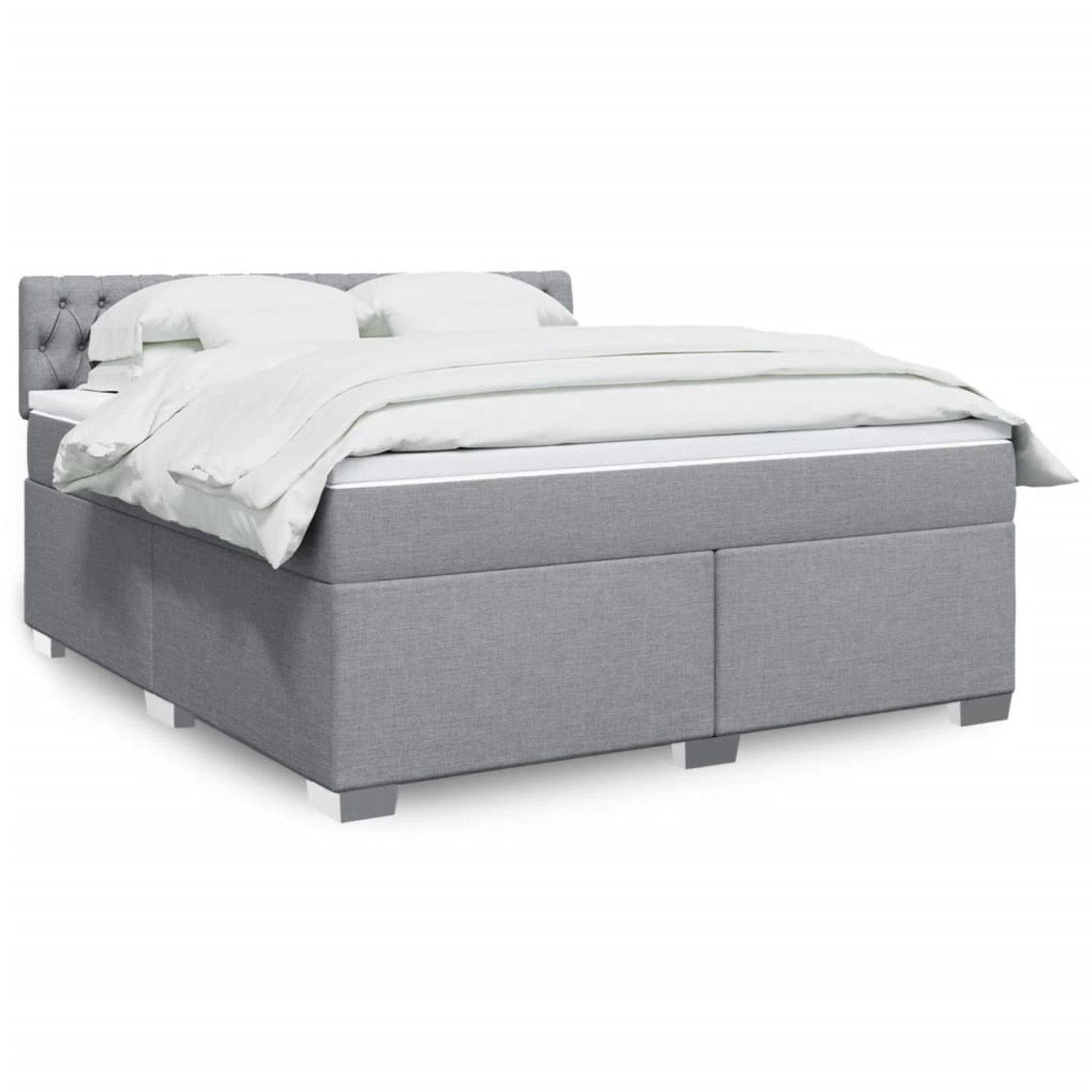 vidaXL Boxspringbett mit Matratze Hellgrau 180x200 cm Stoff 3288274 günstig online kaufen