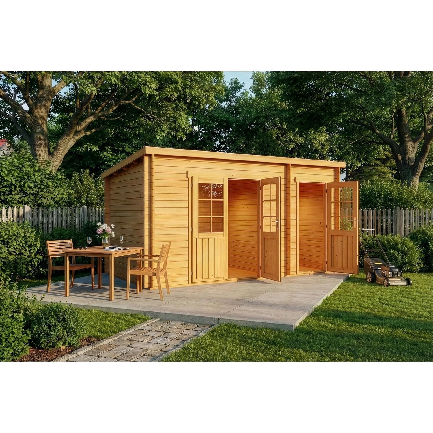 Alpholz Gartenhaus Maria Pultdach Tauchimprägniert 450 cm x 279 cm