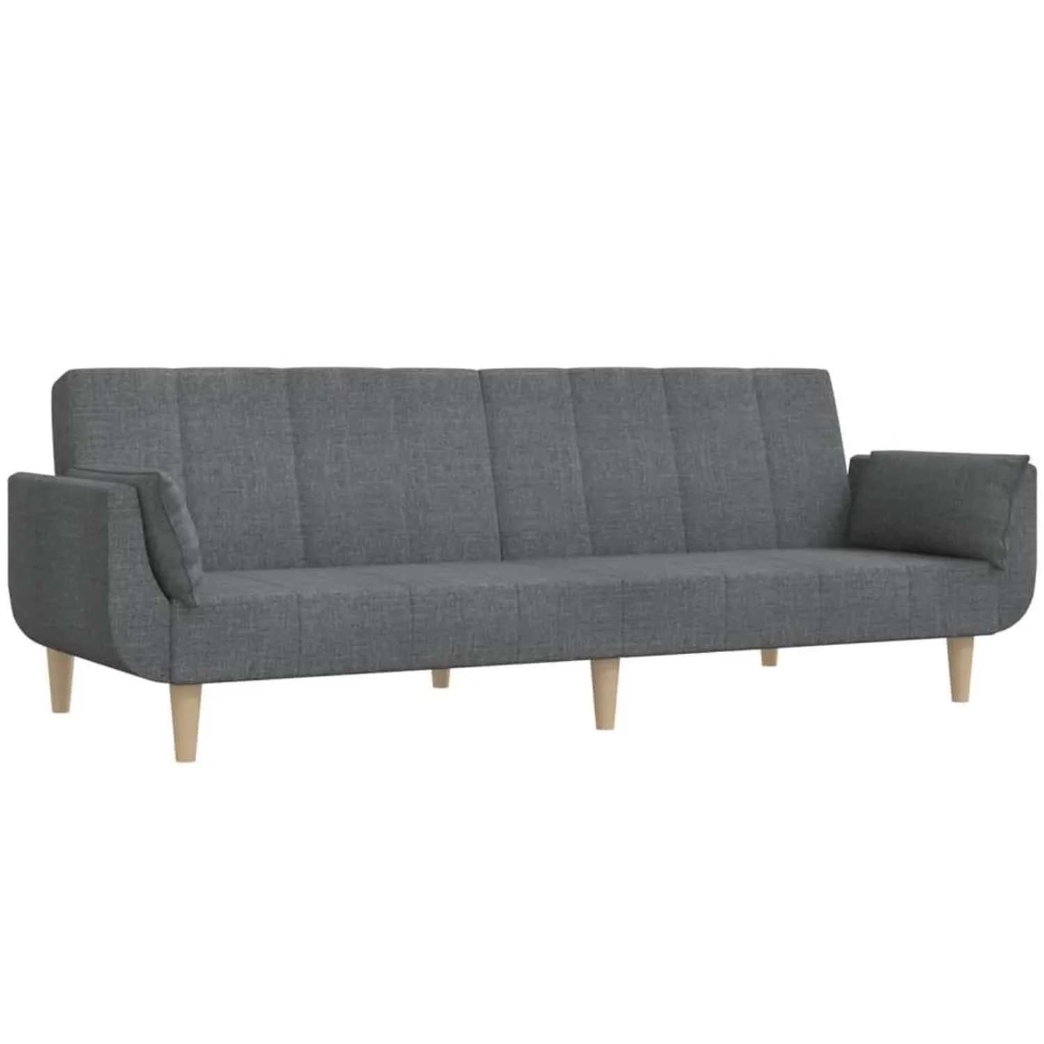 vidaXL Schlafsofa 2-Sitzer mit 2 Kissen Hellgrau Stoff 375869