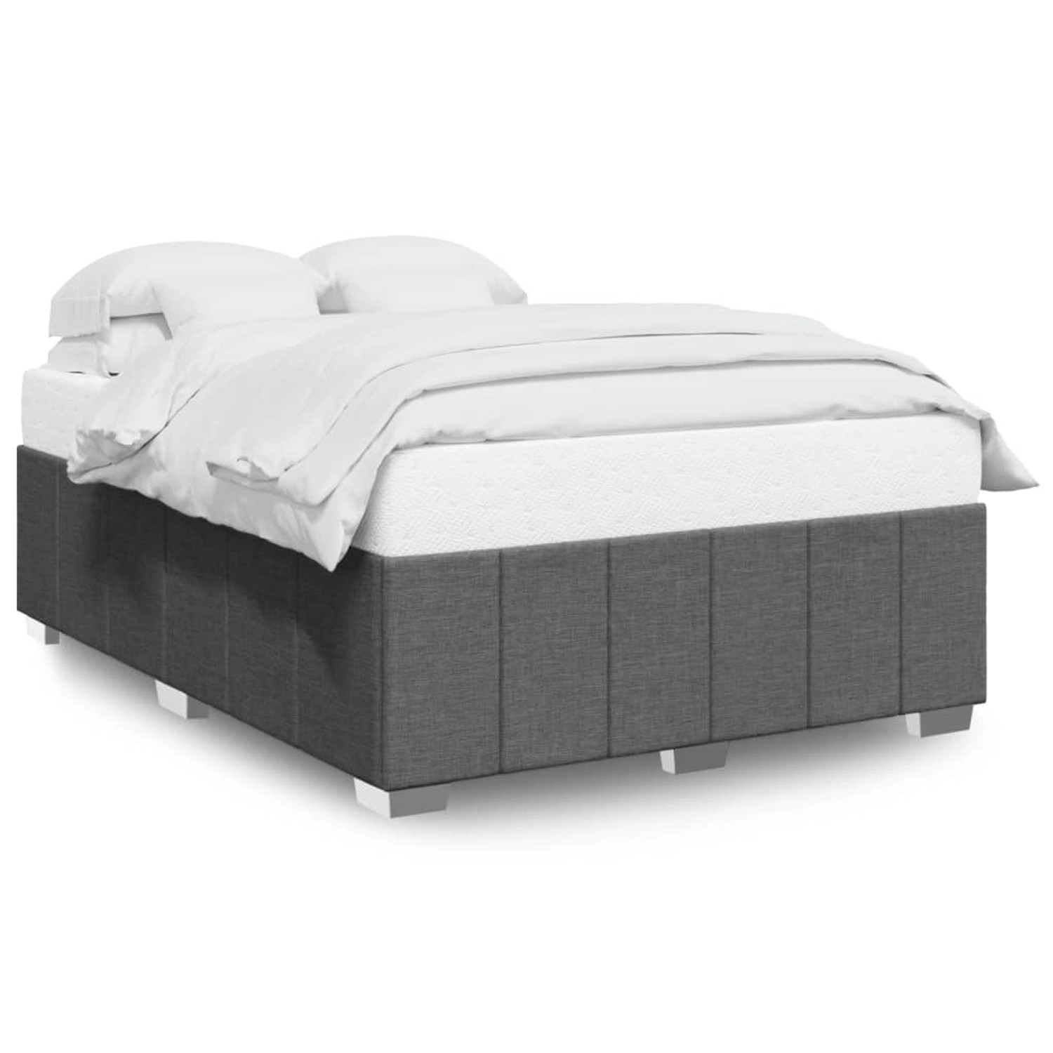 vidaXL Bettgestell ohne Matratze Dunkelgrau 140x200 cm Stoff 3284840 günstig online kaufen