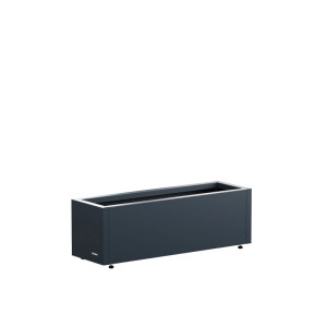 Anthrazitfarbener Herstera Garden Metall-Pflanzkübel Cube, 25x80x25 cm, für Innen- und Außenbereich.