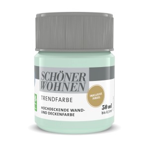 Schöner Wohnen Trendfarbe Macaron, matte Wandfarbe im 50 ml-Tiegel.